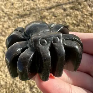 Crystal Spider Tarantula Carvings - Purple Fluorite, Gold and Silver Sheen Obsidian