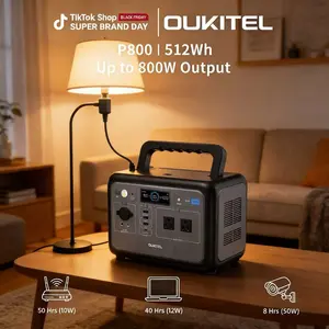 OUKITELL Portable Power Station 800W Solar Generator with 512Wh LiFePO4 Battery USB-C & Foldable Panels for Home Backup Power Outage Emergency powered