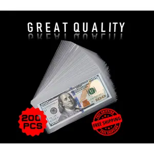 200 PCS Currency Sleeves Bill Holder Plastic Paper Money Holders Collector Grade
