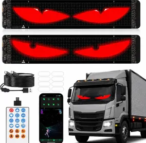 LED Eyes for Car Windshield 14.56"x3.62", Programmable Animated Devil Eyes Light for Windshield, APP Control Customizable LED Matrix Display for Cars, SUVs