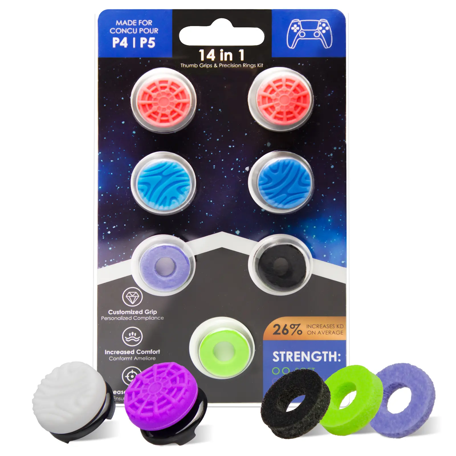 【Back to School】JORREP 14-in-1 Aim Boost Kit for PlayStation 5 (PS5) and PlayStation 4 (PS4) Controller and XBOX  Edition gaming gifts