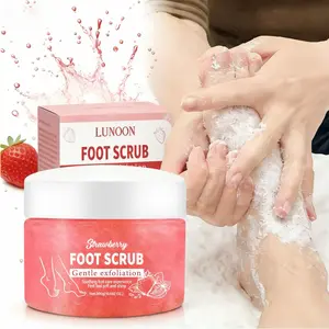 Strawberry Foot Scrub, Infused with Butyrospermum Parkii & Macadamia Ternifolia Seed Oil, Gentle Cleansing & Moisturizing, Exfoliates & Smooths Skin
