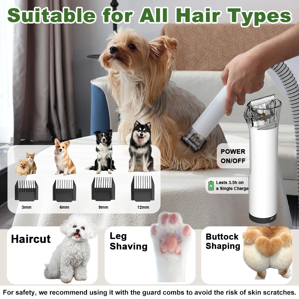【Buy 1 Get 1 Free Gift】Catboxy Nova P1 5-in-1 Professional Cat Stuff Dog Products Pet Grooming Kit Dry Brush Trim Vacuum Clean Quiet Efficient All-in-One Solution for Pet Hair  2-Year Warranty