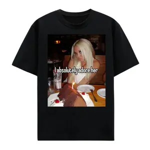 Trisha Paytas T-Shirt, Trendy Meme Icon T-Shirt, I Absolutely Adore Her Statement Tee, Casual Unisex Fashion with Pop Culture Vibes, Fun Everyday Wear for Fans of Viral Personalities, Perfect for Social Media Enthusiasts and Casual Outings