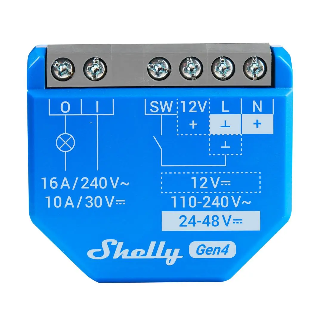 Shelly 1 Gen4 Compact Form Smart Relay Switch - 1 Channel 16A/240V Dry Contacts, Wi-Fi, Zigbee, Matter, Bluetooth, Wi-Fi Smart Home Automation (Open Box)