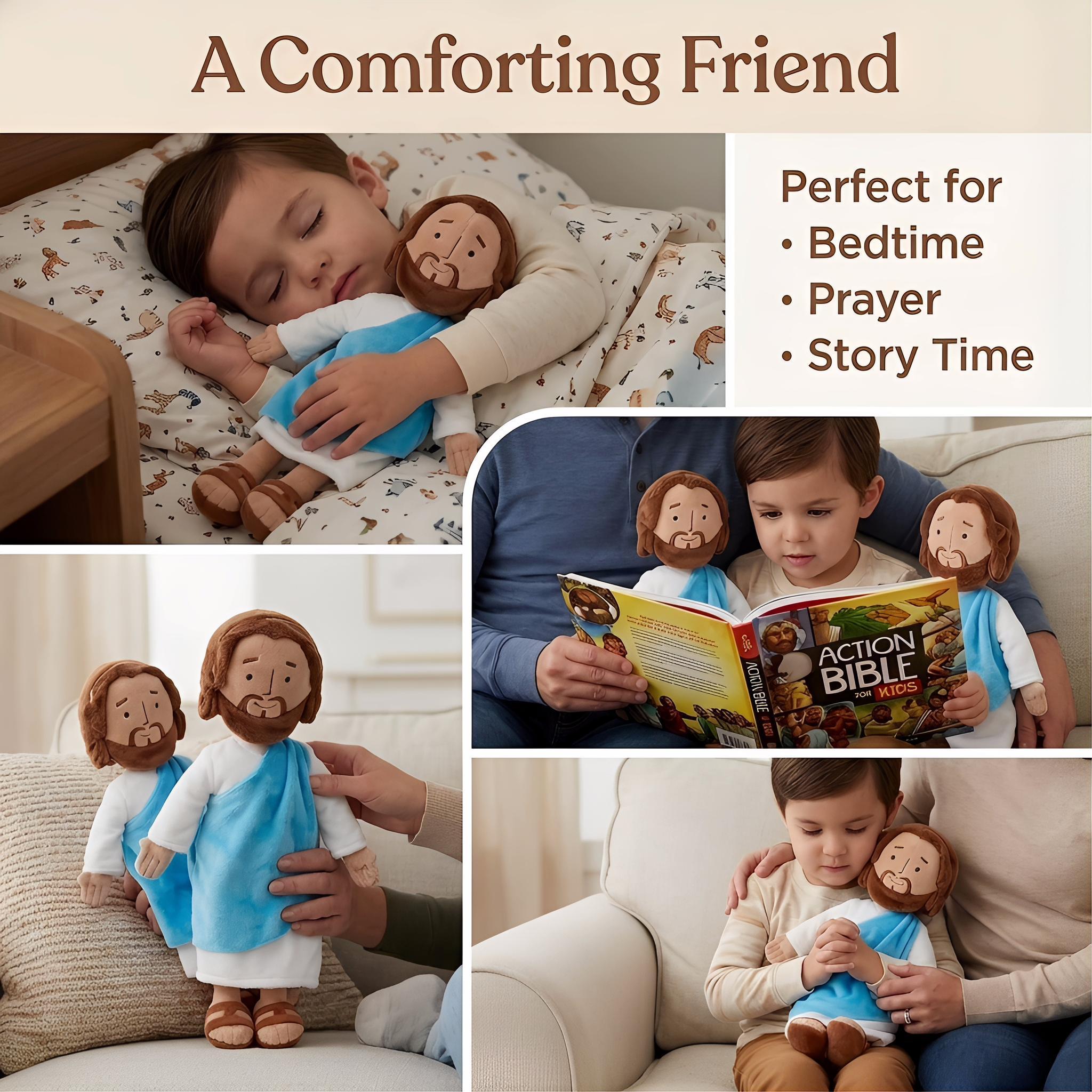 13" Jesus Plush Toy Stuffed Jesus Christian Plushie Doll Religious Gift for Easter Christmas Church