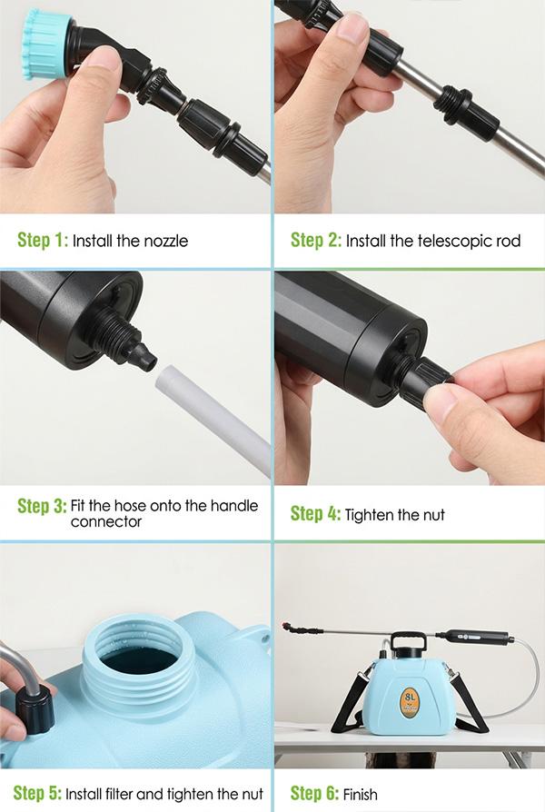 2 Gallon Battery Powered Garden Sprayer, Electric Rechargeable Sprayer with 2 Speeds, 4 Nozzles, Telescopic Wand, Battery Indicator, Shoulder Straps & Storage Bag 2 Gallon Battery Powered Garden Sprayer, Electric Rechargeable Sprayer with 2 Speeds, 4 Nozzles, Telescopic Wand, Battery Indicator, Shoulder Straps & Storage Bag