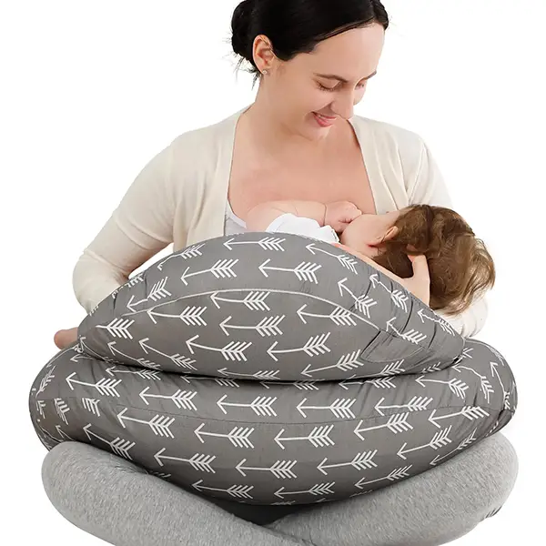 Yoofoss Nursing Pillow for Breastfeeding, Plus Size Breastfeeding Pillows, Breast Feeding Pillows for Mom with Adjustable Waist Strap and Removable Co