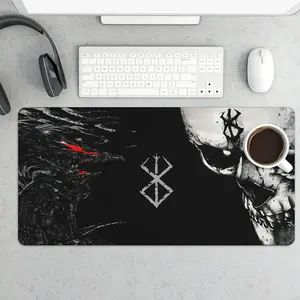 Manga Dark Fantasy Guts Berserk 31.5x15.75 in Extended Desk Mat, Large Gaming Mouse Pad, Non-Slip Base for Office & Gaming Setupe