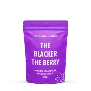 The Blacker The Berry Foaming Sugar Scrub with Shea Butter & Jojoba 150g for Smooth Skin and Radiant Glow Blackberry Scented Body Scrub