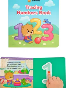 Bimi Boo Numbers Tracing Book - Early Math Tracing Activity for Babies - Toddler Counting Toy