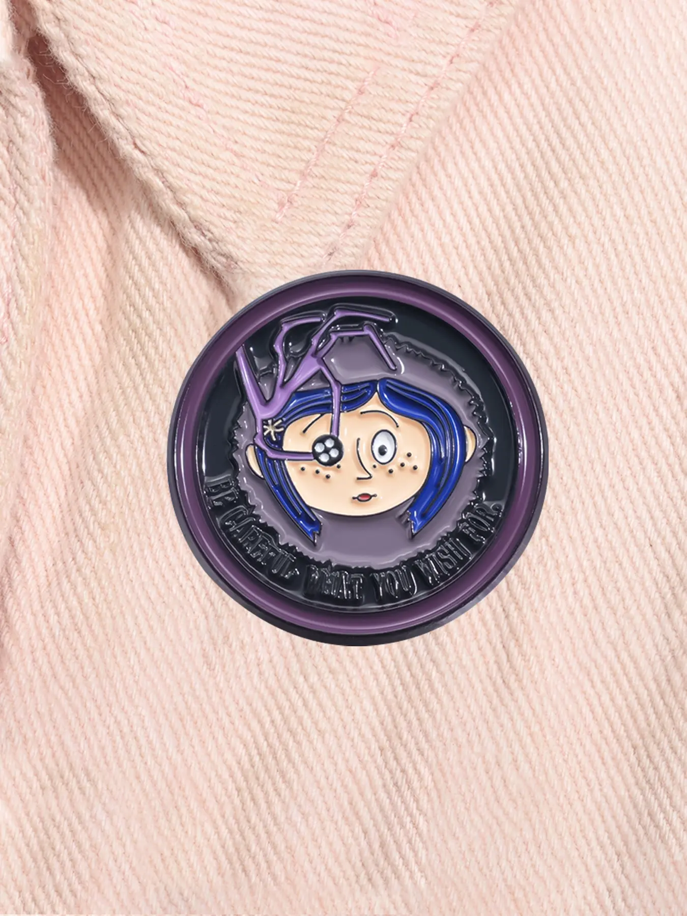 Coraline & the Secret Door Fantasy Animated Movie Round Enamel Pin Cartoon Character Caroline Anime Alloy Brooch Pins Lapel Backpack Badge Fashion Jewelry Accessories Charms Gift for Friends
