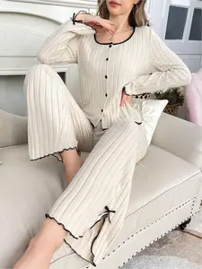 Autumn Winter New European Style Casual Long Elegant Soft Knit Set, Women's Fashionable, Perfect for Daily Wear & Special Occasions, Womenswear