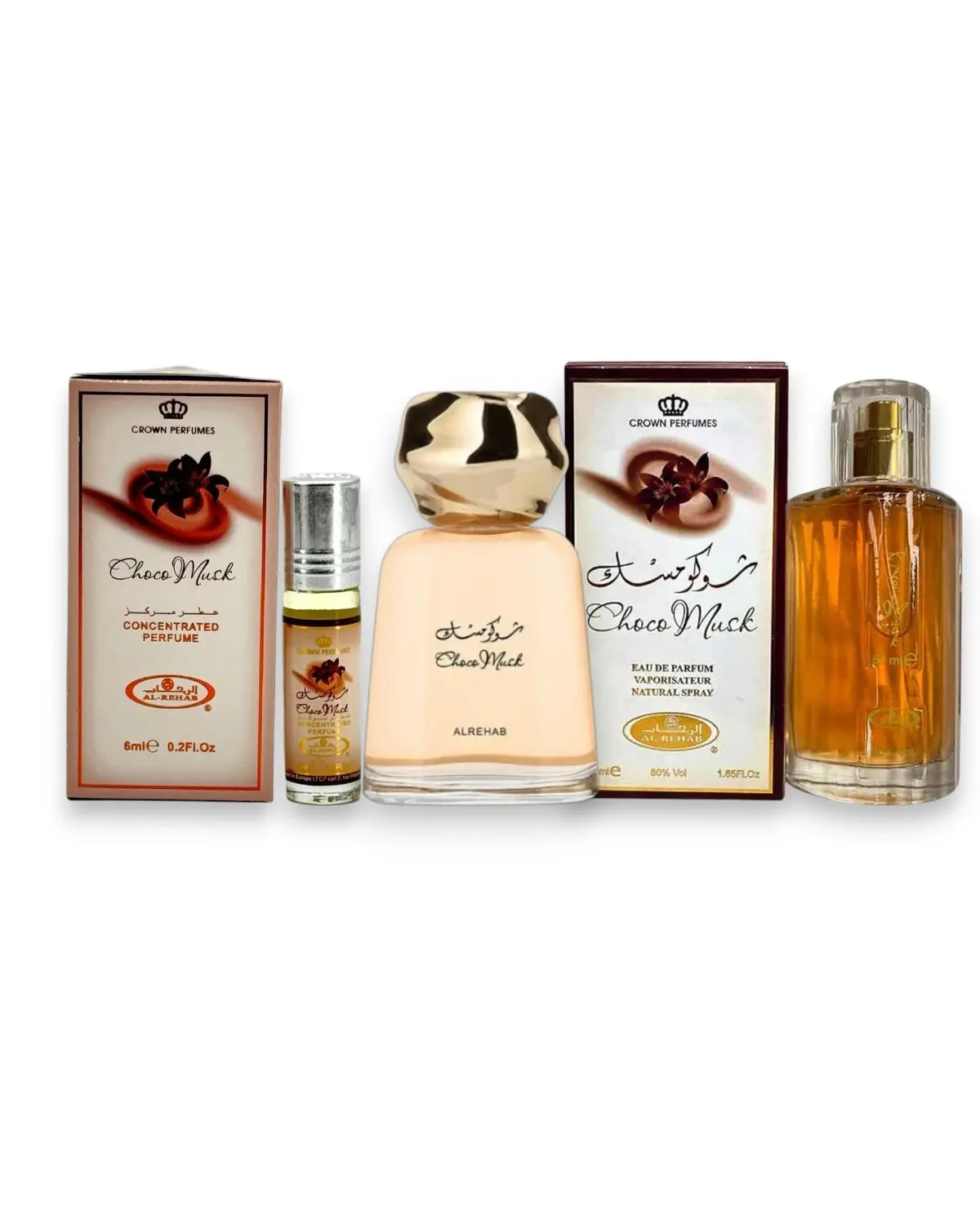 Al Rehab Multi-Pack - Choco Musk Eau De Parfum, Pure Concentrated Oil - 6 ML to 100 ML, Warm Spicy Vanilla & Chocolate Notes, Everyday Wear Unisex Fragrance