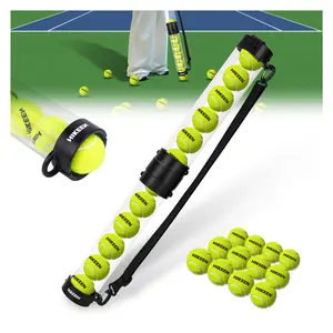 Hikeen Durable Tennis Ball Pick up Tube with 6/12 Tennis Balls,Quick Pickup & Storage Tennis Ball Tube with Shoulder Strap for Tennis Accessories - Includes 6/12 Balls