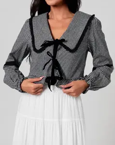 Darcy Gingham Long Sleeve Blouse