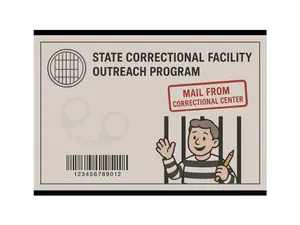 Anonymous Realistic Inmate Pen-Pal Program Confirmation Prank Postcard - Gag Toy Revenge Mail Gift for Novelty Prank Enthusiasts