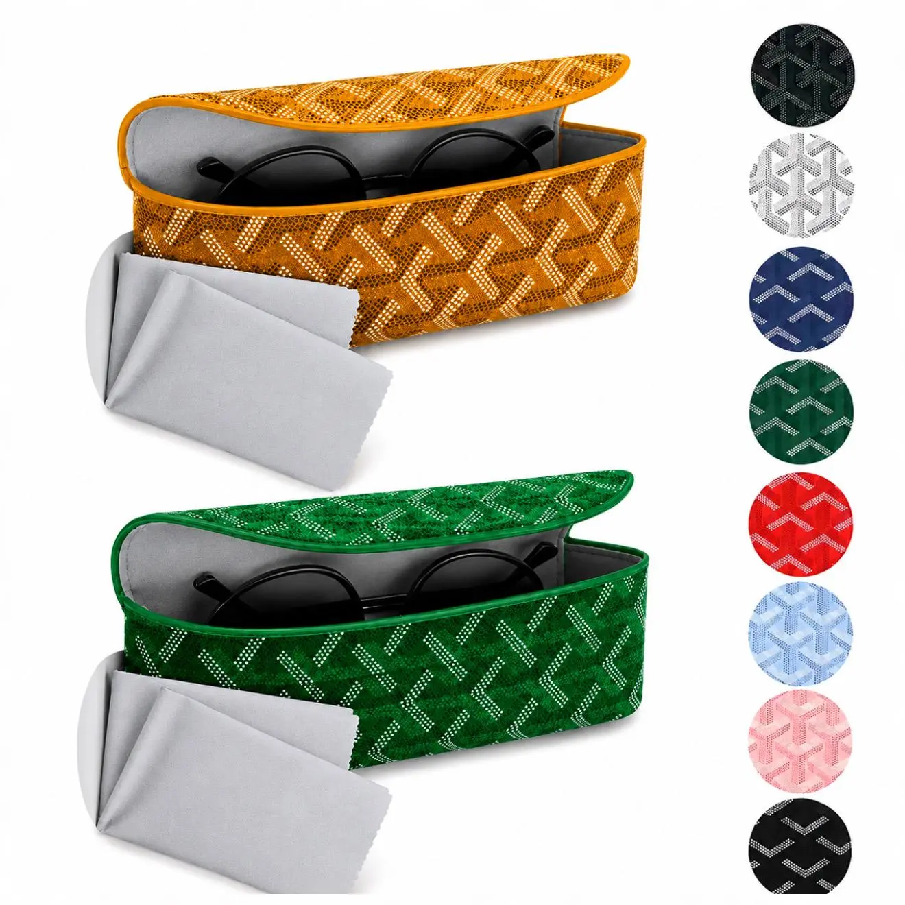 Designer Soft Eyeglass Case, Lightweight Portable Sunglasses Holder, Slim Protective Glasses Pouch with Soft Lining for Travel