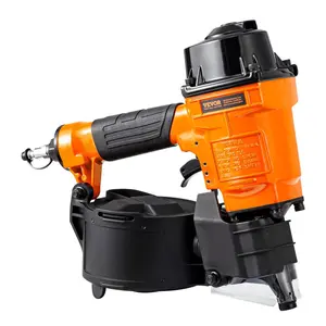 VEVOR Coil Siding Nailer MCN55, 1-2-1/4 Inch 15 Degree Pneumatic Nail Gun, 70-120PSI Air Coil Nailer for Siding, Pallet Sheathing, Fencing, Decking, 300-350 Nail Capacity, Lightweight & Sturdy