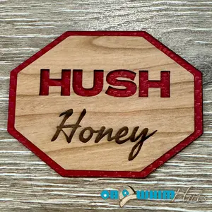 Hush Honey  Iron-On Wood and Leather Patch