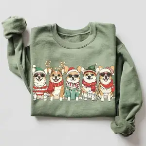 Christmas Corgi With Scarf Sweatshirt, Cute Corgi Dog Christmas Shirt, Corgi Mom