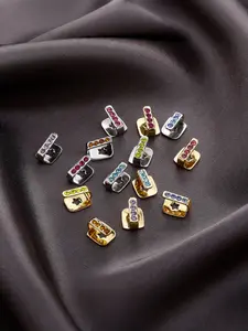 Multiple Colors Hip Hop Single Tooth Grillz with 8a Zircon, Street Style, Daily Wear, Trendy Personalized Jewelry, Gold Plated, Tooth Gems