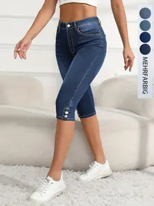 Women's Slim-Fitting Stretchy Skinny Slimming 7/8 Length Cropped Jeans, Stretchy Comfortable Casual Daily Wear, Perfect Fit Design, Ideal for Everyday Use