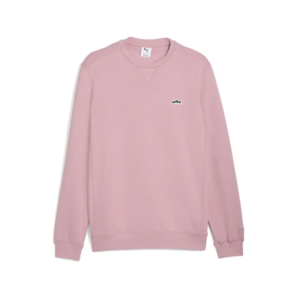 PUMA Mens Wardrobe Essentials Suede Crew Neck Sweatshirt Casual - Pink