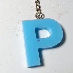 Initial P resin keychain