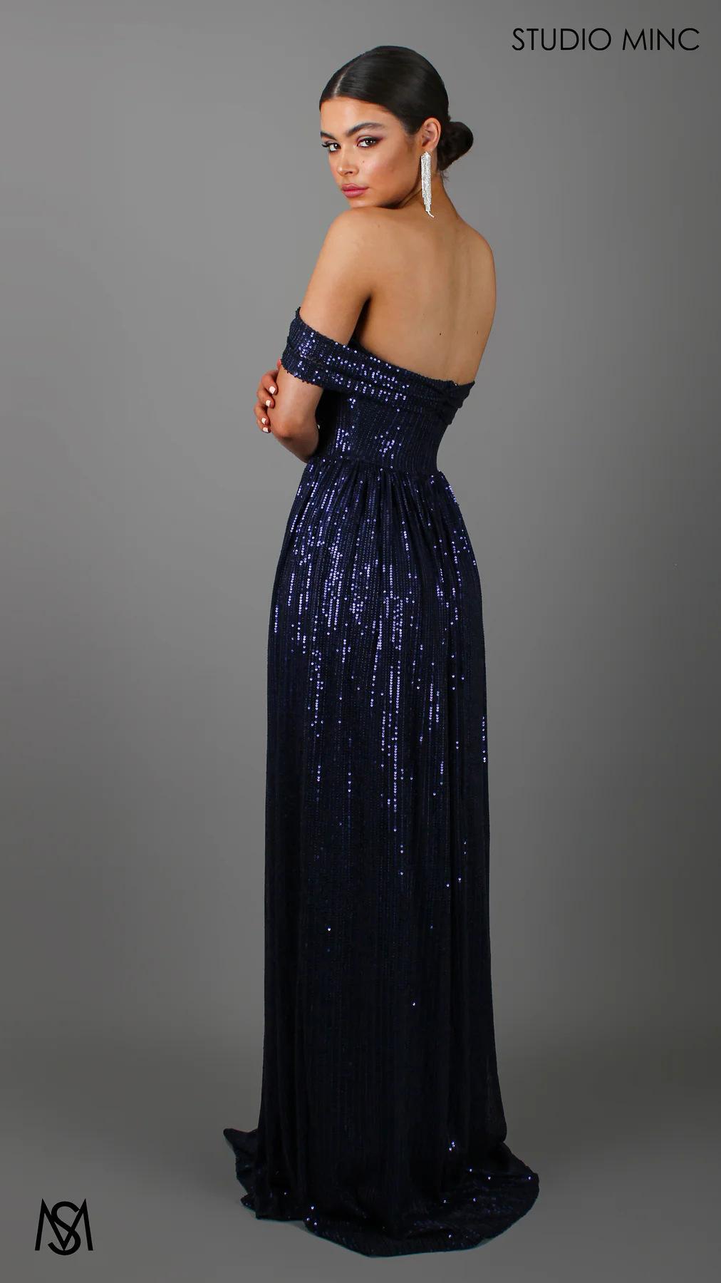 Sequin Slit Maxi Ball Gown | Strapless Prom Dress Women