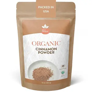 SPICY ORGANIC Ground Cinnamon Powder 16 oz. - Fresh Spice Seasoning for Tea, Coffee, Desserts, Oatmeal, Yogurt, Smoothies, and Trail Mix - USDA Organic Certified and Non-GMOSpicy Natural Flavor