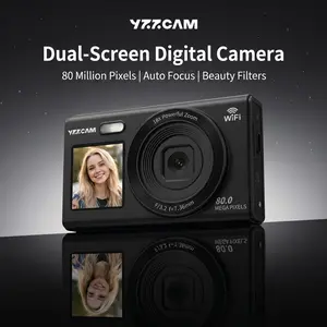 80-megapixel 5K ultra-HD dual-screen camera (front and rear),comes with a free 32GB TF memory card,supports Wi-Fi transfer to smartphones,features 1.5-inch and 2.8-inch front and rear screens, 18x zoom, beauty mode and fill light—the perfect birthday gift