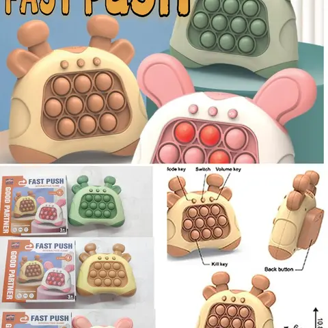 CLICK ！ Cool Fun Fast Push Game Decompression Animal Version  Finger Portable Pressure， Brain Development Finger Pressure Stress Relief Durable