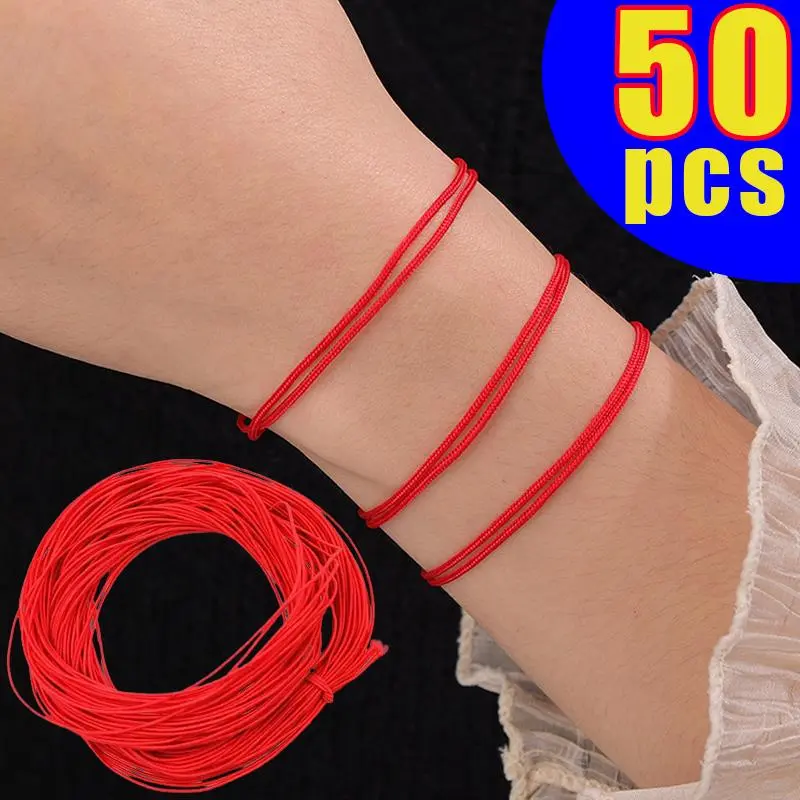 FASHION4U - Lucky Red String Bracelet Women Men Simple Thin Rope Braided Bracelets Protection Good Luck Amulet for Success Handmade Jewelry