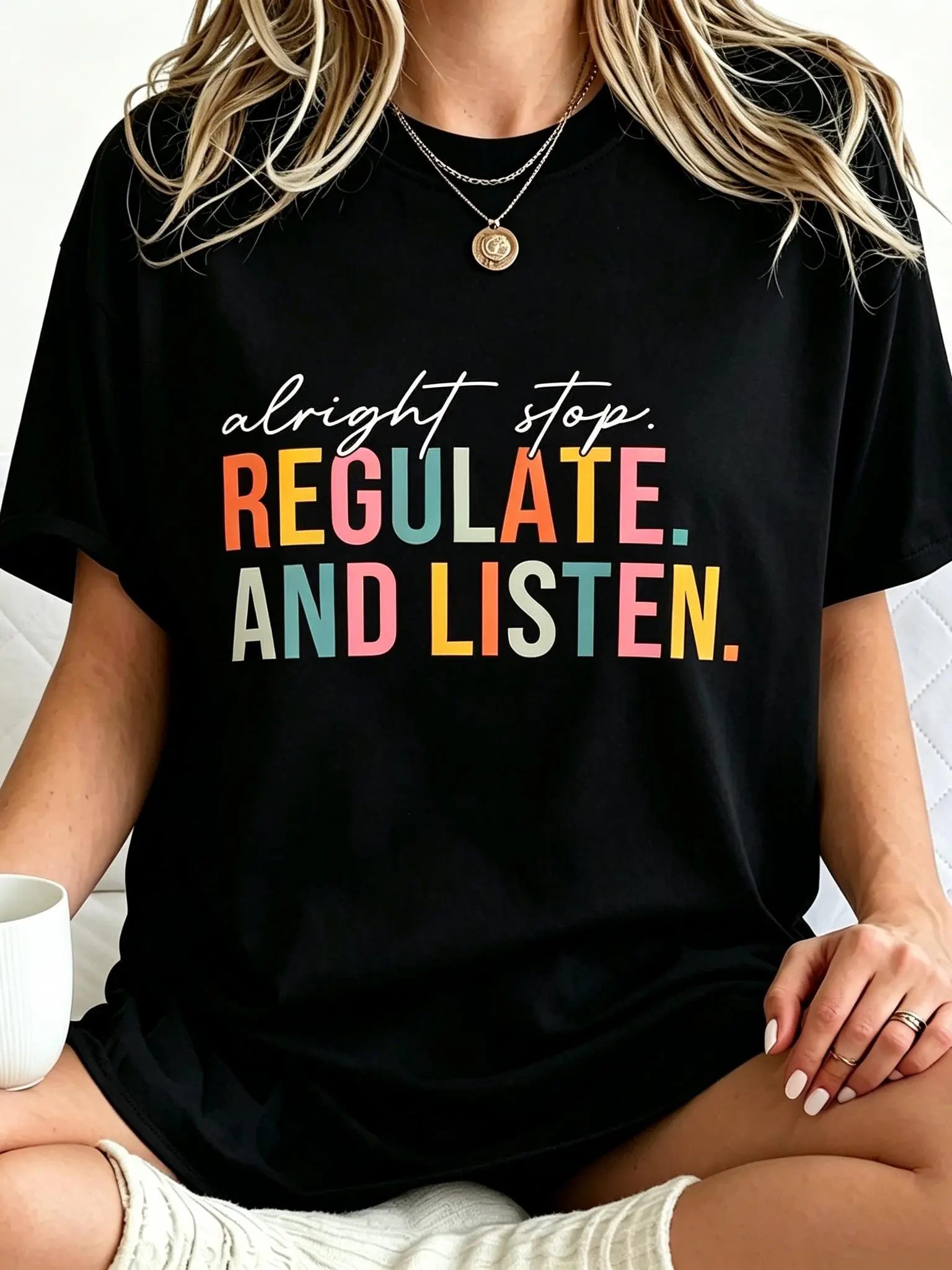Alright Stop Regulate And Listen Shirt, Guidance Counselor T-Shirt, Psychologist Shirt, Funny Teacher Gift, Counselor T-Shirt,
