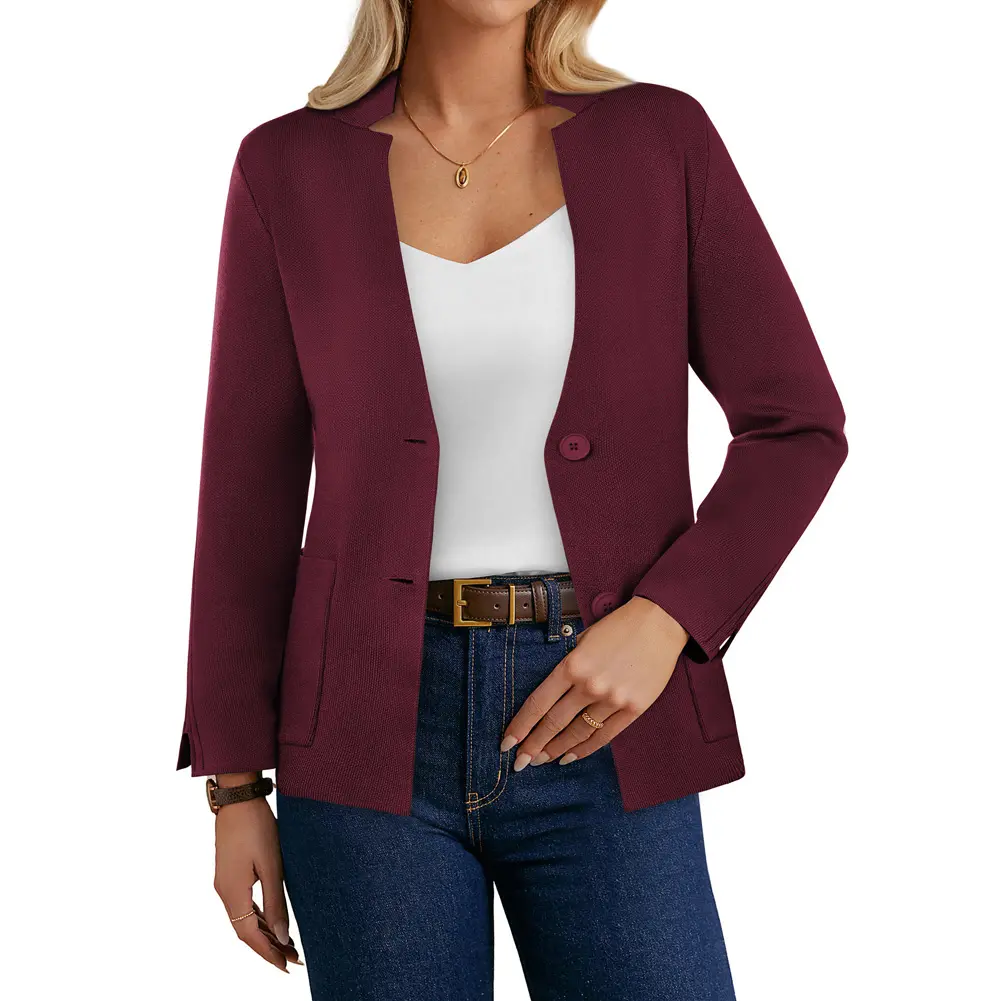 Grace Karin Women Sweater Blazer Business Casual Knit Cardigan 2026 Long Sleeve Suit Jackets Work Blazers with Pockets