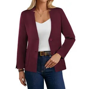 Women Sweater Blazer Business Casual Knit Cardigan 2026 Long Sleeve Suit Jackets Work Blazers with Pockets
