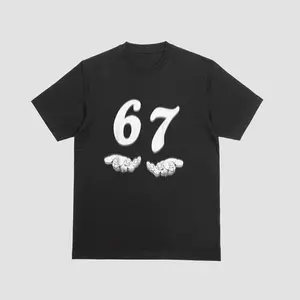 67 Angel Wings Meme Shirt Minimalist Funny Number Graphic T-Shirt