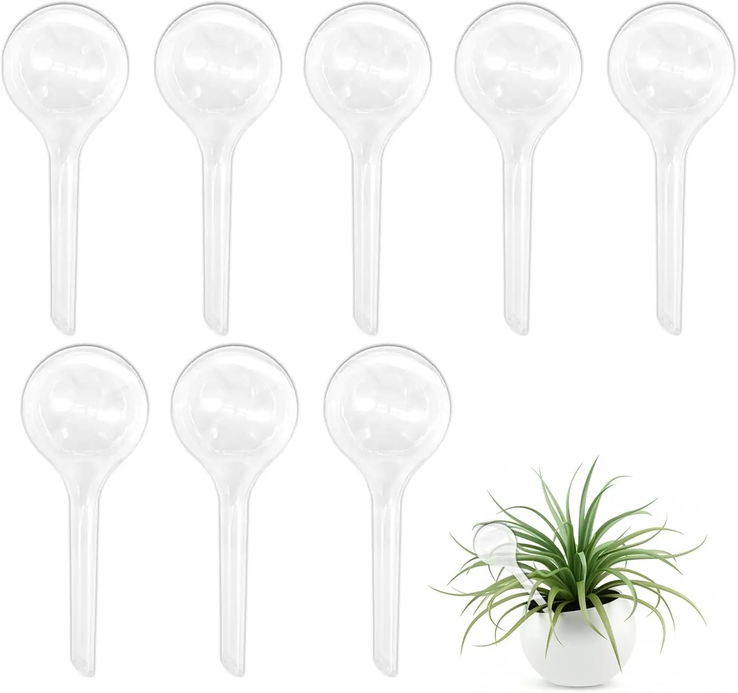 8 Pcs Clear Plant Watering Globes,Plastic Self-Watering Bulbs,Automatic Watering Globes