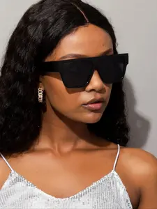 Women's Minimalist Square Frame Sunglasses, Trendy Casual Full Rim Sunglasses for Everyday Use, Trendy Styling Sunglasses, Fashion Accessories for Outdoor Activities