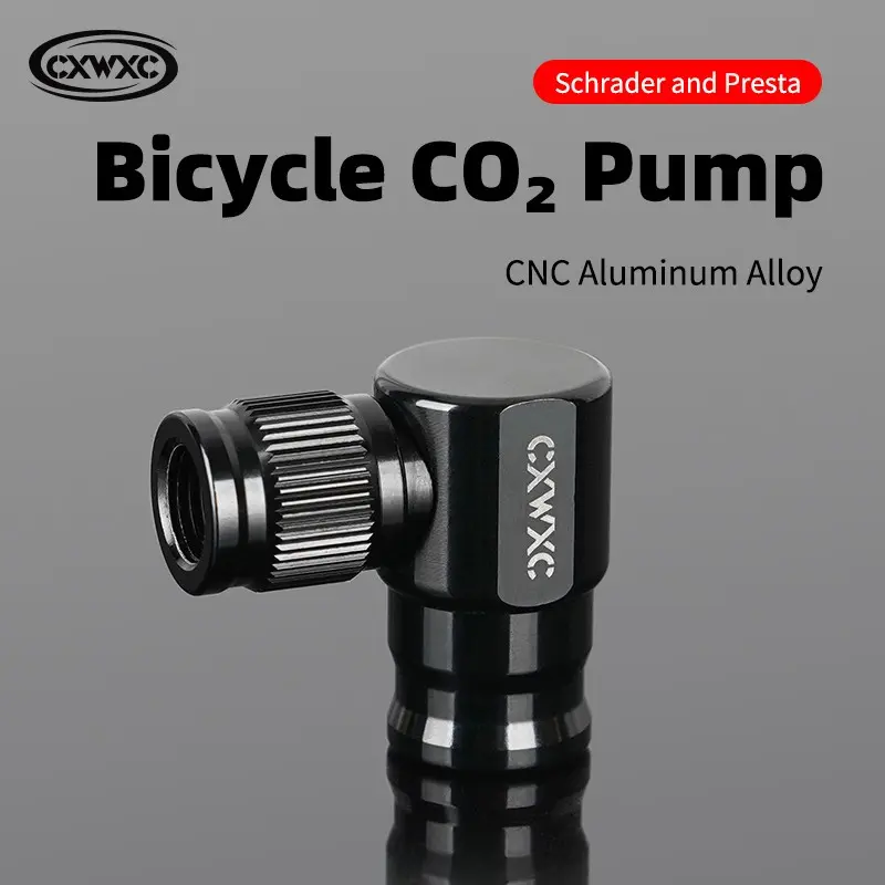 Cxwxc Mini Bicycle Co2 Pump Inflator, Portable Tire Co2 Air Pump for Schrader and Presta Valves, Compatible with Road and Mountain Bikes