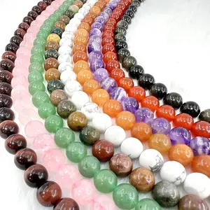 【8mm Natural Crystal Beads 】 About 47 pcs（±0.5mm）+Free Elastic Strings Needles & Charming Spacers | Make 2 Bracelets