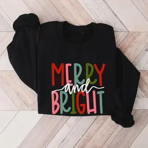 Joyful and Bright Christmas Sweatshirt - A holiday sweater suitable for women and families, the perfect joyful Christmas outfit