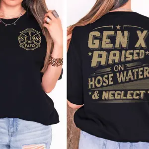 Gen X Army Custom Year New Version The Badass Generation, Custom Year Of Birth Shirt, Generation X T Shirt - 100% Cotton Top Unisex Comfort Womenswear