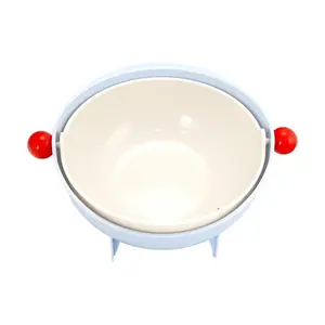 KAWASIMAYA Double Layer Rotating Vegetable Basin & Colander - Kitchen Fruit Washing Strainer Basket, Blue