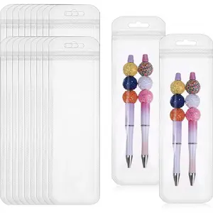 100 Pcs Transparent Pen Packaging Bags, Reusable Plastic Storage Containers, Ideal for Organizing Makeup & Accessories, Durable Design