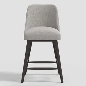 Geller Counter Height Barstool: Black Wooden Frame, Ergonomic Backrest - Threshold