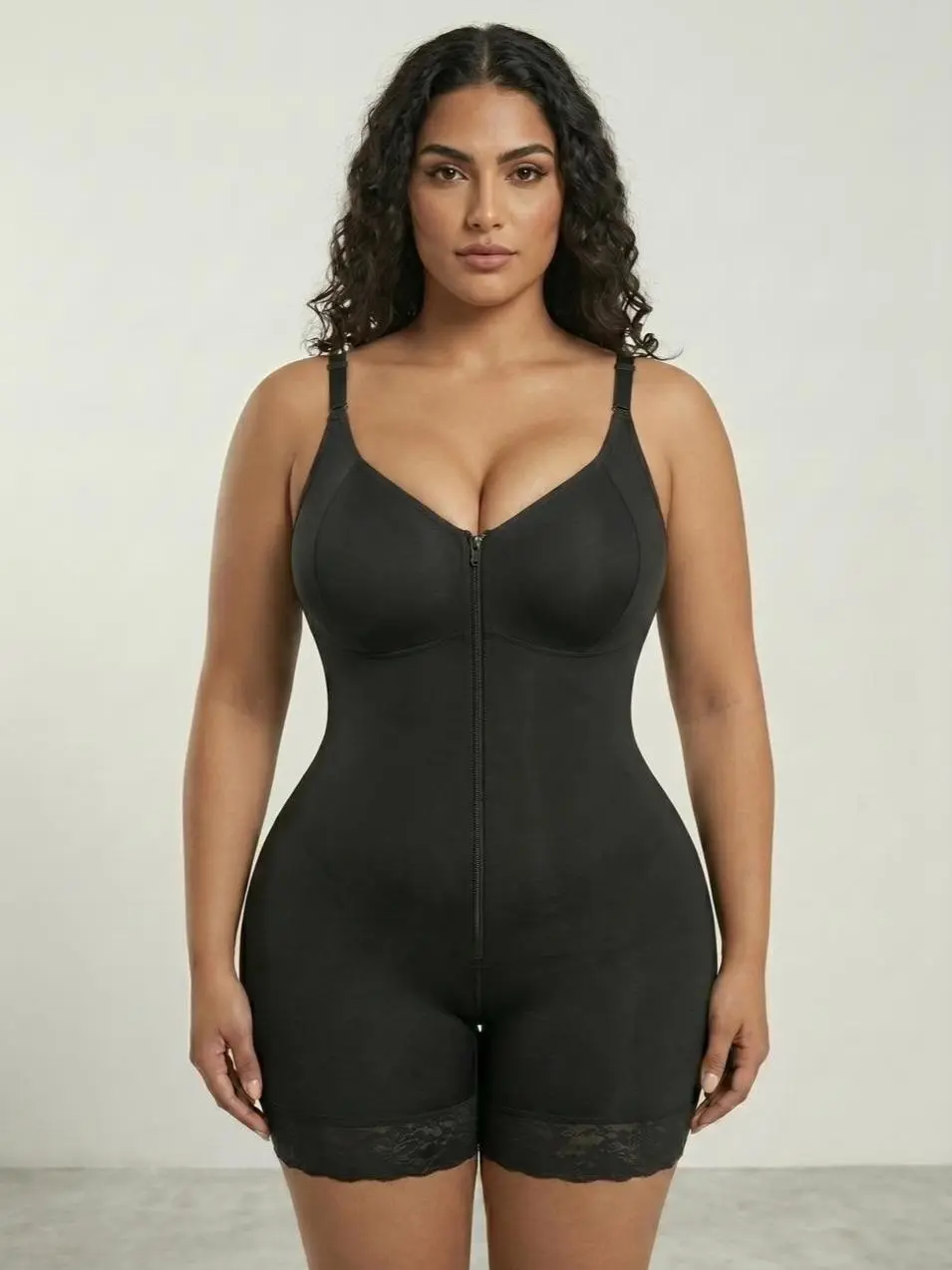 Seamless Butt Lifting Faja Bodysuit for Natural Curves High-Waist Tummy Control Shaper with Adjustable Shoulder Straps Invisible Back Smoothing Solution for Tight Dresses and Skirts