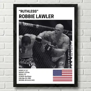 Robbie Lawler Poster, Fighter Wall Art Decor, UFC, Mixed Martial Arts Print, mma Canva for Home Gym, Sports Fan Wall Decor, Man Cave