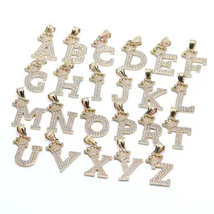 14KT Gold Crown Letters - Customizable Alphabet Pendant